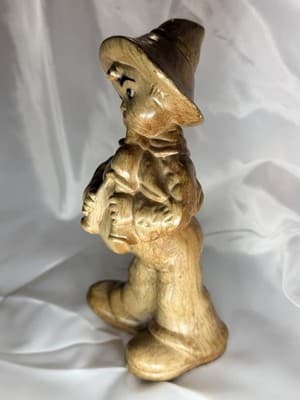 MCM Figural Vintage Boy Pipes Like Wood Figurine Ceramic Hong Kong Musician Folk - Thumbnail 2