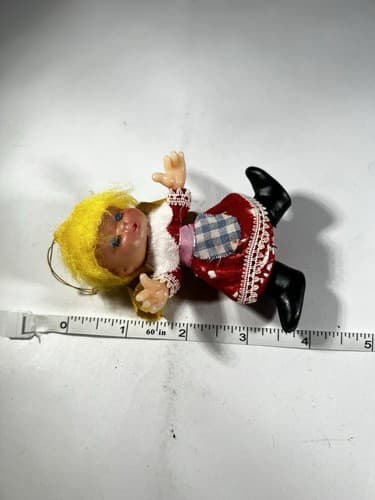 Vintage Blow Mold Christmas Ornament Angel Doll Wings Girl VTG Retro RARE HTF - Thumbnail 8
