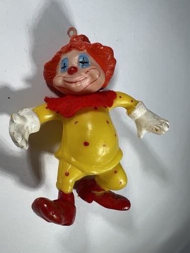 Vintage Blow Mold Christmas Ornament Circus Clown VTG Decor Retro RARE