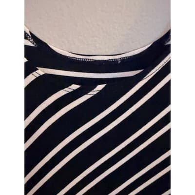 Black White Striped Silky Tank Top Sleeveless Flowy Women’s Size M - Thumbnail 5