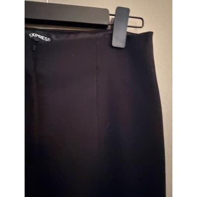 Express High Waist Pleated Wide Leg Dress Pants Black Petite 4 NWOT - Thumbnail 5