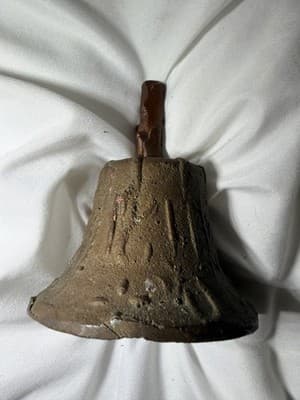 Antique Spanish Colonial Bronze Mission Church Bell Mexico Horseshoes 18c RARE - Thumbnail 16