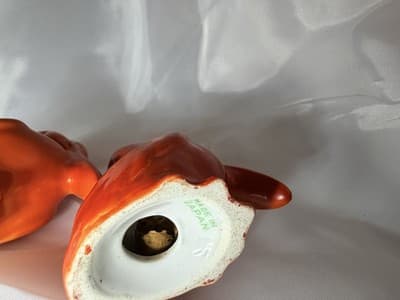 Rare Orange Red Pelican Bird Salt Pepper Shakers w/ Corks Japan Vintage Toucan - Thumbnail 7