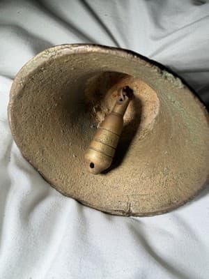 Antique Spanish Colonial Bronze Mission Church Bell Mexico Horseshoes 18c RARE - Thumbnail 18