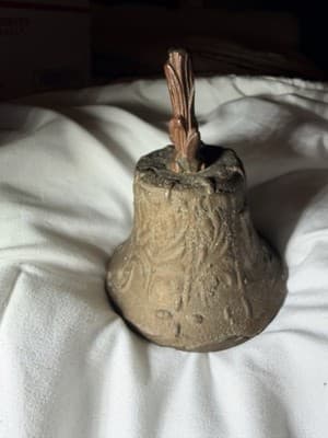 Antique Spanish Colonial Bronze Mission Church Bell Mexico Horseshoes 18c RARE - Thumbnail 11