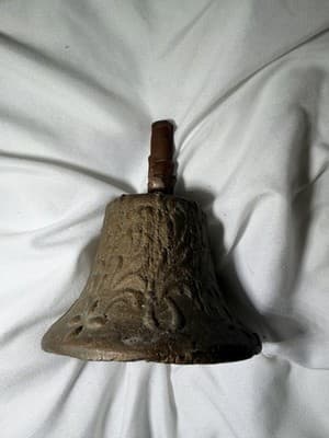 Antique Spanish Colonial Bronze Mission Church Bell Mexico Horseshoes 18c RARE - Thumbnail 7