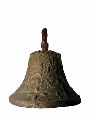 Antique Spanish Colonial Bronze Mission Church Bell Mexico Horseshoes 18c RARE - Thumbnail 2