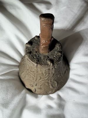 Antique Spanish Colonial Bronze Mission Church Bell Mexico Horseshoes 18c RARE - Thumbnail 10