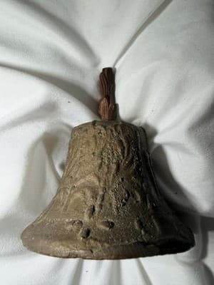 Antique Spanish Colonial Bronze Mission Church Bell Mexico Horseshoes 18c RARE - Thumbnail 4