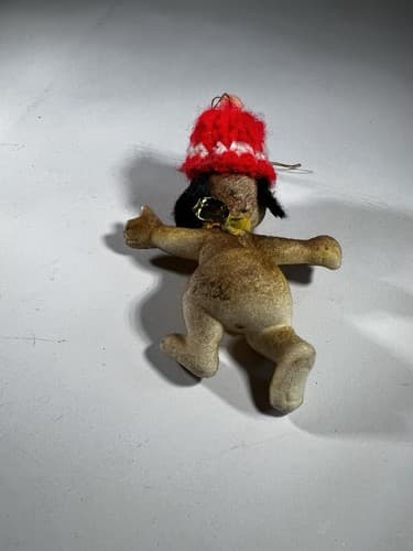 Vintage Blow Mold Christmas Ornament Puppy Dog Flocked Animal VTG Retro RARE HTF - Thumbnail 3