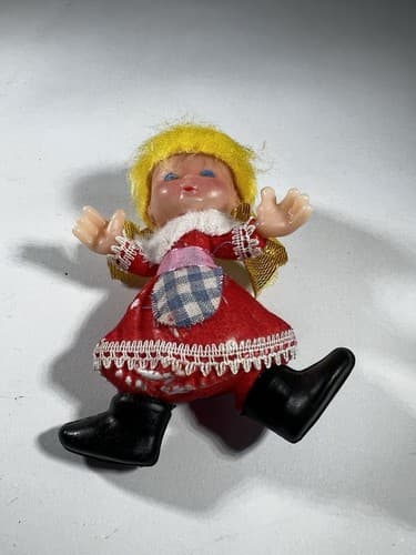 Vintage Blow Mold Christmas Ornament Angel Doll Wings Girl VTG Retro RARE HTF - Thumbnail 7