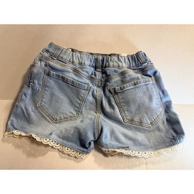OshKosh Baby Girl Winnie The Pooh Upstyled Lace Trim Denim Shorts Blue Size 8 - Thumbnail 4