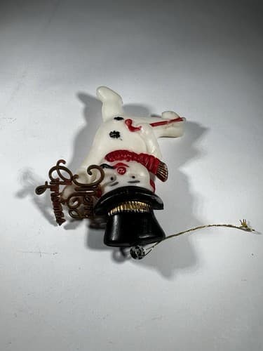 Vintage Blow Mold Merry Christmas Ornament Snowman Pipe Cane Hat VTG Retro RARE - Thumbnail 7