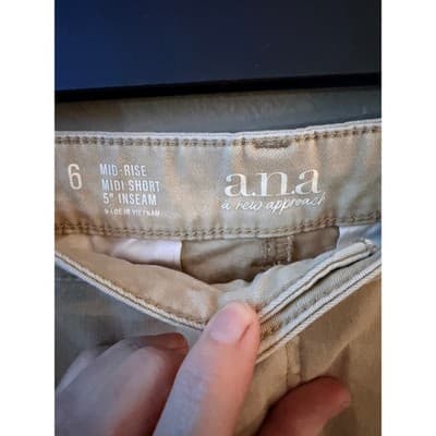 Ana Women's Classic Mid Rise Chino Style Midi Short Tan Size 6 - Thumbnail 6