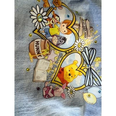 OshKosh Baby Girl Winnie The Pooh Upstyled Lace Trim Denim Shorts Blue Size 8 - Thumbnail 5