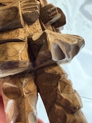 VTG Hand Carved Wooden Traveler Barefoot Old Man Statue Folk Art Decor Country - Thumbnail 8