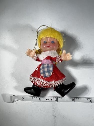 Vintage Blow Mold Christmas Ornament Angel Doll Wings Girl VTG Retro RARE HTF - Thumbnail 9