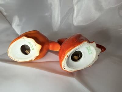 Rare Orange Red Pelican Bird Salt Pepper Shakers w/ Corks Japan Vintage Toucan - Thumbnail 4