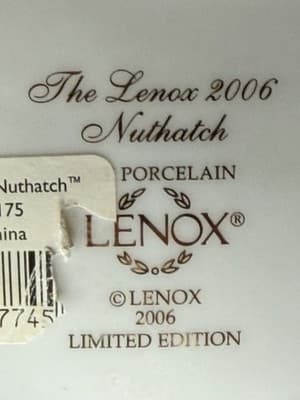 LENOX 2006 NUTHATCH Garden Bird Figurine Sculpture Rare Collectible Porcelain LE - Thumbnail 10