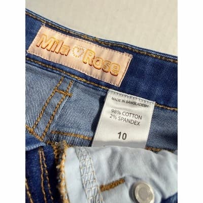 Mila Rose Girls Upstyled Puppy Rhinestone Detail Denim Shorts Blue Size 10 EUC - Thumbnail 3