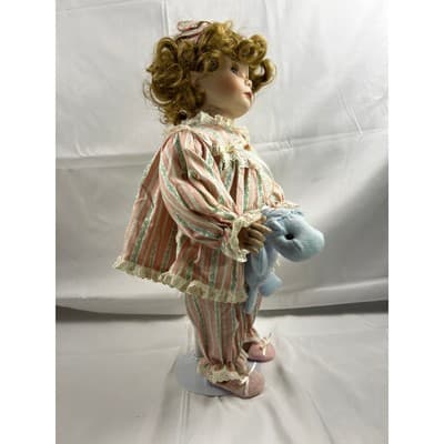 Jessica Porcelain Doll Vintage Danbury Mint Bedtime Wakeem Toddler Pajamas 1994 - Thumbnail 2