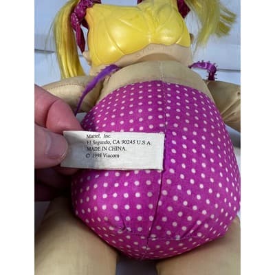 Rugrats Angelica Doll Vintage 1998 Viacom Plush 12" Nickelodeon Rare 90s Toy - Thumbnail 9