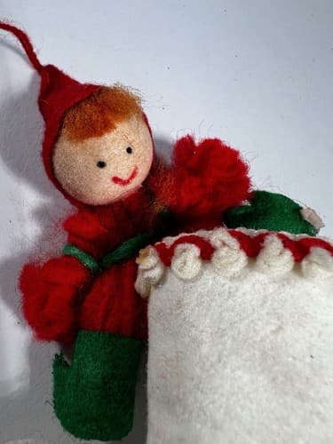 Vintage Blow Mold Christmas Ornament Boot Elf Holiday Unusual VTG Retro RARE HTF - Thumbnail 9