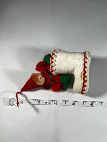 Vintage Blow Mold Christmas Ornament Boot Elf Holiday Unusual VTG Retro RARE HTF - Thumbnail 10