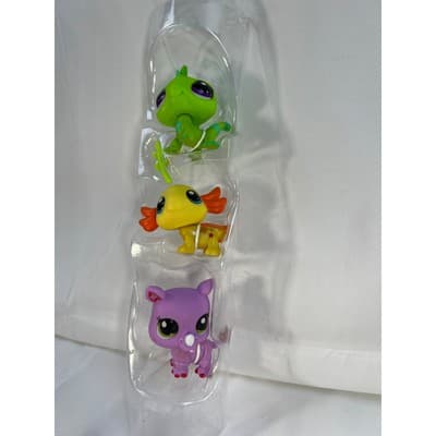 Littlest Pet Shop Trio Series 1 Wild Vibes 35 36 67 Iguana Axolotl Rhino Set 3 - Thumbnail 2