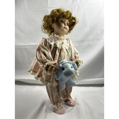 Jessica Porcelain Doll Vintage Danbury Mint Bedtime Wakeem Toddler Pajamas 1994 - Thumbnail 6
