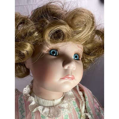 Jessica Porcelain Doll Vintage Danbury Mint Bedtime Wakeem Toddler Pajamas 1994 - Thumbnail 14