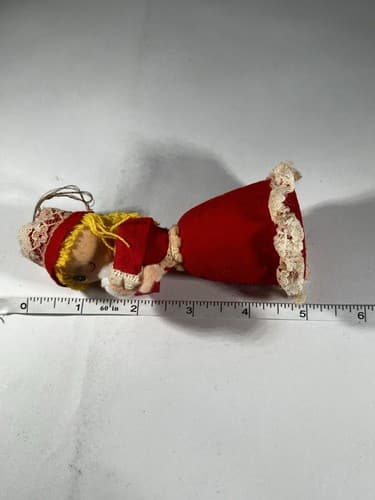 Vintage MCM Christmas Decor Ornament Angel Caroler Felt Cone Retro Doll Rare HTF - Thumbnail 13