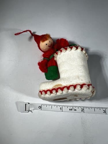Vintage Blow Mold Christmas Ornament Boot Elf Holiday Unusual VTG Retro RARE HTF - Thumbnail 11