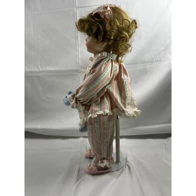 Jessica Porcelain Doll Vintage Danbury Mint Bedtime Wakeem Toddler Pajamas 1994 - Thumbnail 3