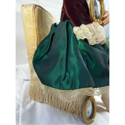 Emerald Memories by Linda Mason Victorian Fantasies Seated Porcelain Doll IOB - Thumbnail 10