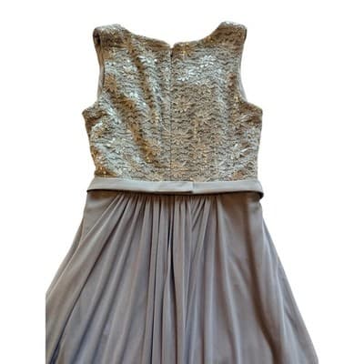R&M Richards Floral Lace Chiffon Elegant Evening Sleeveless Dress Beige Size 14 - Thumbnail 16