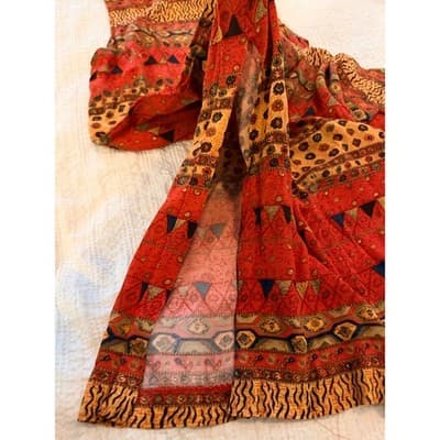 Canvasback Slip On Tribal Print Summer Sleeveless Maxi Dress Red Size Medium - Thumbnail 2