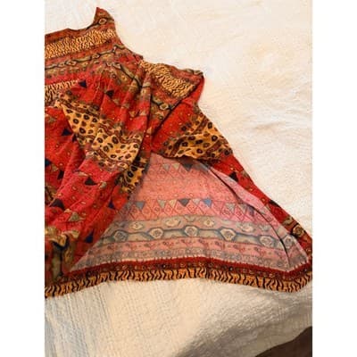 Canvasback Slip On Tribal Print Summer Sleeveless Maxi Dress Red Size Medium - Thumbnail 3