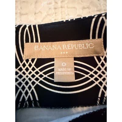 Banana Republic Women's Patterned Pencil Style Mini Skirt Black Size 00 NWOT - Thumbnail 7