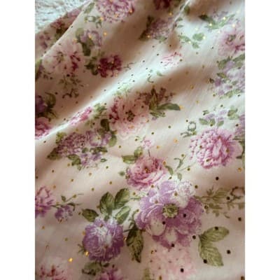 Jessica Simpson Floral Print Puff Sleeve Party Dress Pink Size Extra Small EUC - Thumbnail 6