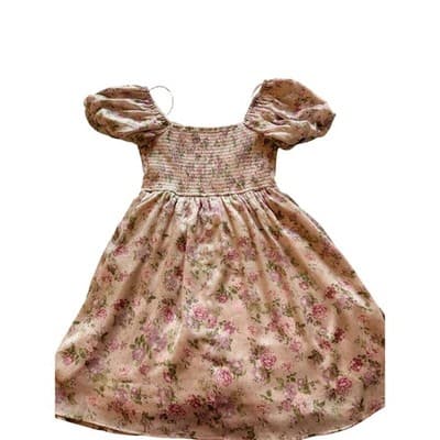 Jessica Simpson Floral Print Puff Sleeve Party Dress Pink Size Extra Small EUC - Thumbnail 13