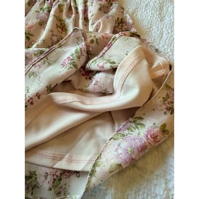 Jessica Simpson Floral Print Puff Sleeve Party Dress Pink Size Extra Small EUC - Thumbnail 16