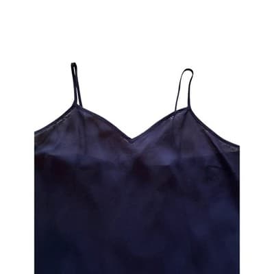 Ralph Lauren Silky Satin A-Line Slip Night Sleeveless Dress Navy Blue Size 14W - Thumbnail 6