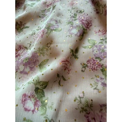 Jessica Simpson Floral Print Puff Sleeve Party Dress Pink Size Extra Small EUC - Thumbnail 7