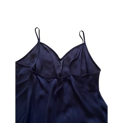 Ralph Lauren Silky Satin A-Line Slip Night Sleeveless Dress Navy Blue Size 14W - Thumbnail 10