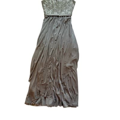 R&M Richards Floral Lace Chiffon Elegant Evening Sleeveless Dress Beige Size 14 - Thumbnail 19