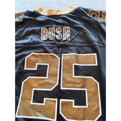 Vintage Reebok Men's New Orleans Saints Reggie Bush Jersey Top Black Size XXL - Thumbnail 3