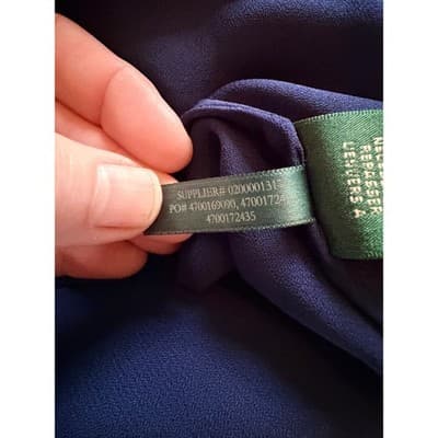 Ralph Lauren Silky Satin A-Line Slip Night Sleeveless Dress Navy Blue Size 14W - Thumbnail 11