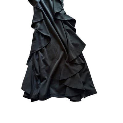 Adagio High Rise Open Wide Leg Ruffled Pants Black Size Medium NWOT - Thumbnail 7
