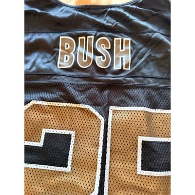Vintage Reebok Men's New Orleans Saints Reggie Bush Jersey Top Black Size XXL - Thumbnail 14